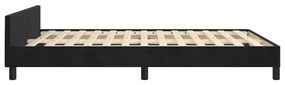 Cadru de pat cu tablie, negru, 140x200 cm, catifea Negru, 140 x 200 cm
