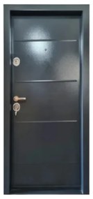 Usa metalica de exterior cu izolatie si vizor Novo Doors NDM02 ,deschidere stanga dreapta, 1 yala, dimensiuni multiple,tabla 1.2 mm, balamale si