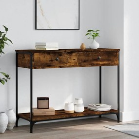 vidaXL Măsuță consolă, stejar fumuriu, 100x34,5x75 cm, lemn prelucrat
