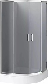 Cabina de dus semirotunda Deante Funkia cu usi culisante 90x90x185 cm finisaj crom