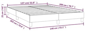 Cadru de pat box spring, roz, 140x200 cm, catifea Roz, 25 cm, 140 x 200 cm