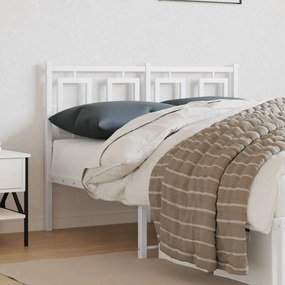 vidaXL Tăblie de pat metalică, alb, 120 cm