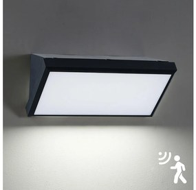 Aplică LED de exterior cu senzor Brilagi TRIANGLE LED/20W/230V IP65 negru