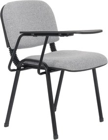 Scaun conferință gri HRC 606 cu măsuță rabatabilă și cadru metalic