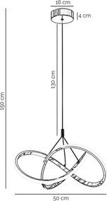 Lustră LED pe cablu ONLI LOOP LED/40W/230V 4000K crom lucios