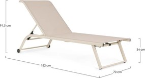 Șezlong de grădină în culoare naturală din metal Taylor – Bizzotto