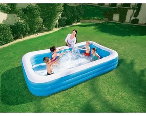 Piscina gonflabila pentru copii, dreptunghiulara, albastru, 305x183x56 cm, bestway