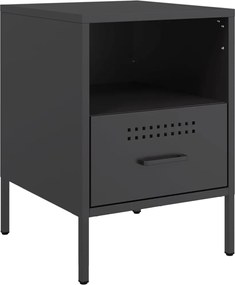 vidaXL Noptieră, negru, 36x39x50,5 cm, oțel