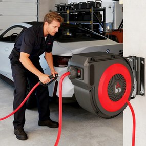 HOMCOM Tambur pentru furtun cu mecanism de retragere, furtun lung de 16,5 m, montare pe perete, Roșu+Negru | Aosom Romania