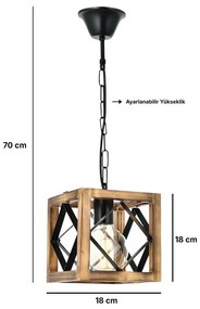 Lustră din lemn de brad Zikzak Rustik