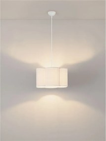 Lustra suspendata cu abajur textil bej BLOOSY