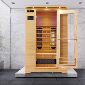 Infračervená sauna/ tepelná kabína Oslo s triplexným vykurovacím systémom a drevom Hemlock