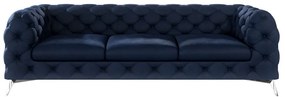 Canapea albastru-închis cu tapițerie din catifea 243 cm Chelsea – Ropez
