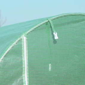 Outsunny Seră de Grădină Tunnel Suprafață Sol 6 m² cadru Tubular consolidat Ușă cu fermoar 4 ferestre rulabile Verde | Aosom Romania