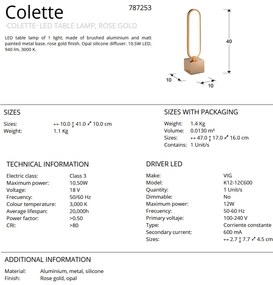 Lampa de masa LED design ultra-modern Colette auriu roze SV-787253