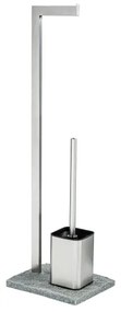 WENKO 20604100 - Perie WC GRANIT, 23x73,5 cm, inox/satinat/gri