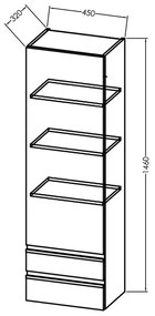 Dulap baie suspendat verde mat 146 cm cu 2 sertare si o usa KolpaSan Alexis Verde mat