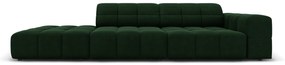 Canapea Jennifer cu colt pe partea stanga si tapiterie din catifea, verde inchis