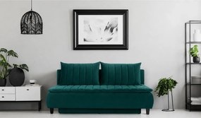 Canapea extensibila HARRY, stofa catifelata verde inchis - Element 20,