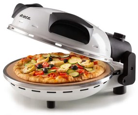 Cuptor electric pentru pizza Ariete "Pizza in 4 minute" 0918/00, 1200W, 32 cm, Pana la 400°C, 5 trepte, Placa de piatra, Acoperire antiaderenta, Alb