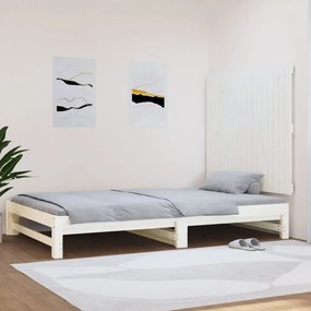 824874 vidaXL Tăblie de pat pentru perete, alb, 108x3x90 cm, lemn masiv pin