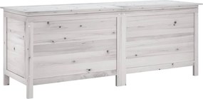 vidaXL Ladă depozitare de grădină alb 150x50x56,5 cm lemn masiv brad