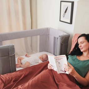 Pătuț pentru bebeluși Chicco 3v1 NEXT2ME FOREVER gri închis