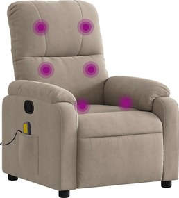 vidaXL Fotoliu de masaj rabatabil, gri taupe, microfibră