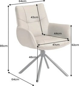 Set de 2 scaune pivotante SIGNATURE piele naturala taupe