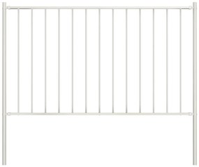 vidaXL Panou de gard cu stâlpi, oțel vopsit în câmp electrostatic, 1,81x1 m, alb