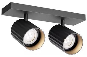 Redo 01-3403 - Spot DELPHI 2x GU10/7W/230V, negru