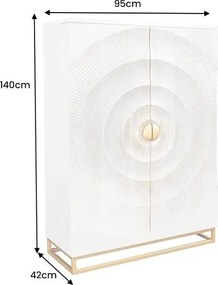 Bufet/ Bar design vintage GOLDEN SUNSET 140cm Mango alb