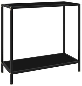 vidaXL Masă consolă, negru, 80 x 35 x 75 cm, sticlă securizată