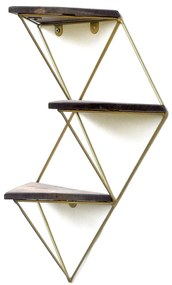 Raft de perete decorativ Duvelo 18 (nuc + auriu) . Promo -6%. 1093669