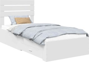 vidaXL Cadru de pat cu sertar cu headboard cu depozitare Lemn compozit