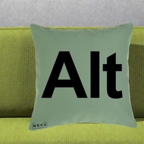 Perna Personalizata Tasta Alt Tipografie Bold, 40x40 cm, Verde, Husa Detasabila, Perna Inclusa, BEKZ®