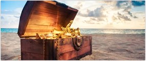 Tablou - Comoară pe plajă (120x50 cm)