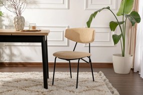 Set de scaune de sufragerie Nancy Beige și Negru,2 buc.