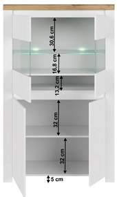 Dulap VILGO 2D2W, alb lucios