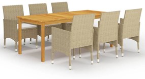 3067857 vidaXL Set mobilier de grădină, 7 piese, bej