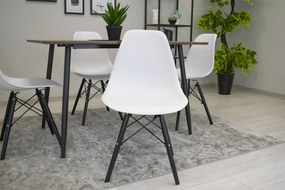 OFERTA Scaun alb OSAKA cu picioare negre calitatea II