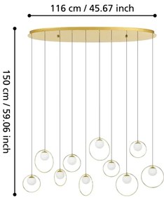 Lustră LED dimabilă pe cablu Eglo 390347 PORTOCOLOM 10xLED/3W/230V auriu