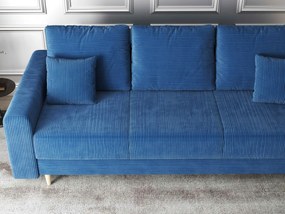 Canapea extensibilă dumonde cu ladă de depozitare si sezut confortabil din spuma high-density, Kronos Zoom Albastru 210x100 cm