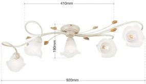 Lustra aplicata design elegant SISI 5L ivory-gold