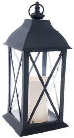 Lanterna cu lumânare LED Dalma, 14 x 30,5 x 14 cm,alb cald, plastic