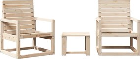 vidaXL Set mobilier de grădină, 3 piese, lemn masiv de pin