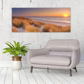 Tablou - Plajă la apus de soare (120x50 cm)