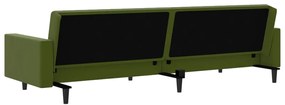 Canapea extensibila cu taburet, 2 locuri, verde deschis catifea Lysegronn, Cu scaunel pentru picioare