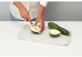 Tocator pentru taiat si servit Brabantia Tasty+ 1003308, 40x25 cm, Antiderapant, Uсor de curатat, Gri deschis