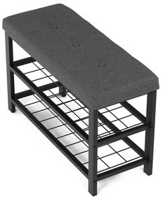 Raft pentru pantofi cu 2 rafturi, gri